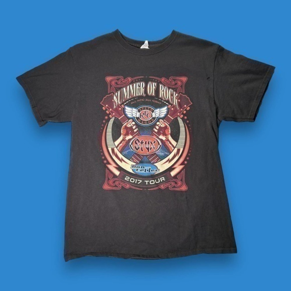 Summer of Rock Black Graphic Tour Tshirt Size Medium - "Alfred"